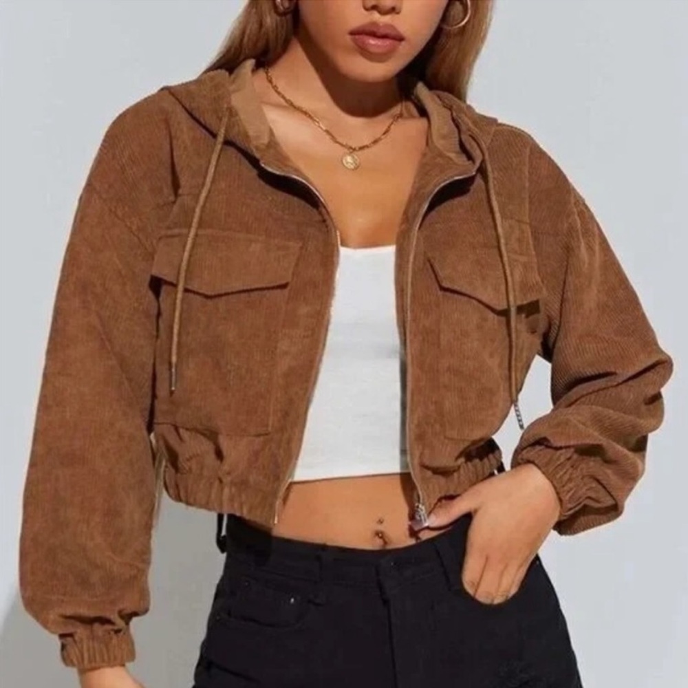 Corduroy cropped jacket